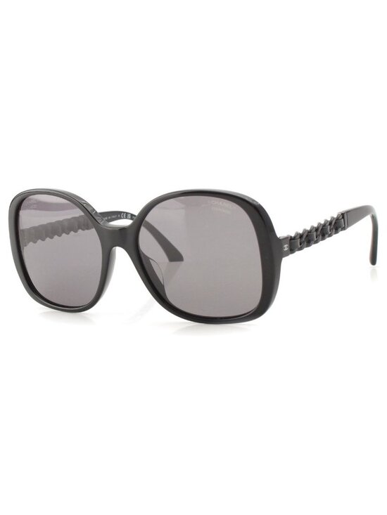 Chanel Polarized Side Chain Motif Sunglasses Eyewear Black main image 4